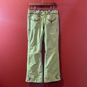 Bonfire Women’s‎ Neon Brat Green Insulated Indie Fit Ski Snowboarding Pants